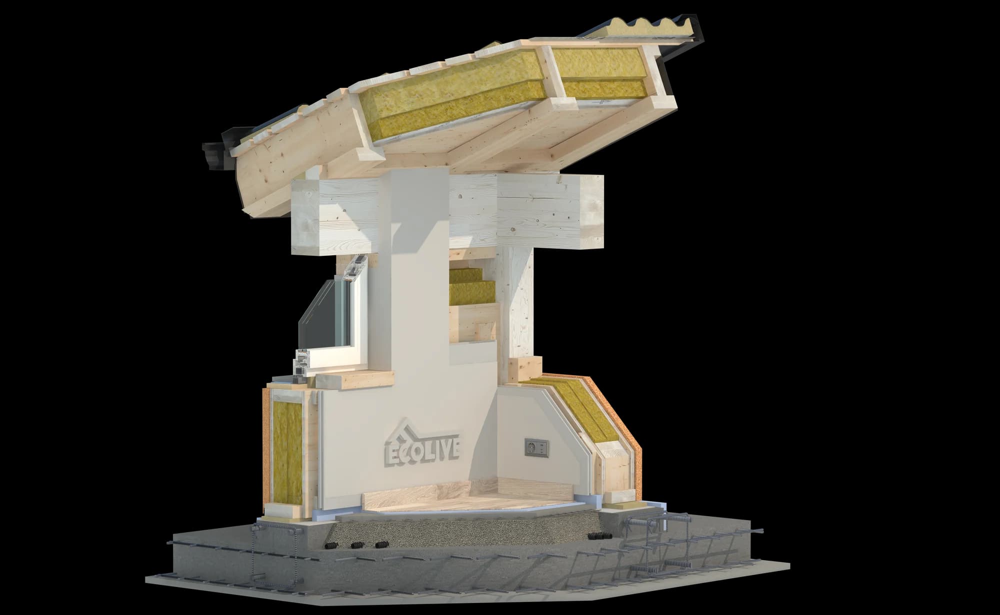 Spaccato costruttivo del pannello X-Frame